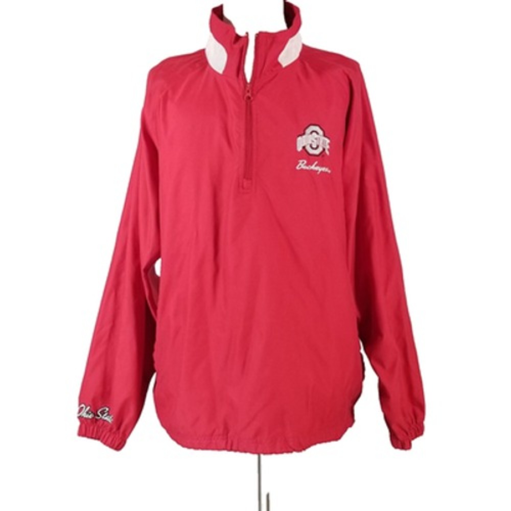 Red Oak Windbreaker Jacket Mens 2XL Red Ohio State Buckeyes 1/4 Zip Pullover
